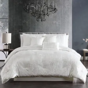 Riverbrook Home Turin Luxury Plush Comforter Set, King, White, 7-Piece Set
