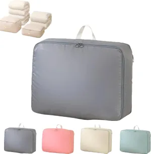 Romancte Ultra Space Saving Self Compression Organizer, Spiritukal Storage Bag Large Capacity, Travel Packing Organizers Storage Tote for Clothes, Comforters, Blankets (Grey,L)