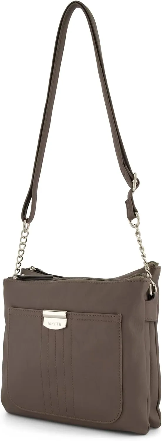Rosetti Women's Midge Crossbody Bag, Faux Leather Purse, Adjustable Strap