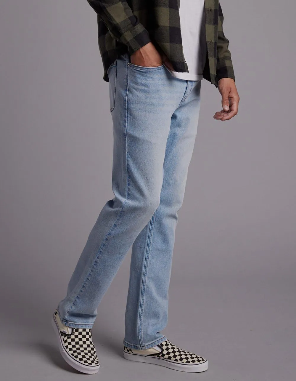 Rsq Mens Slim Straight Light Stone Denim Jeans