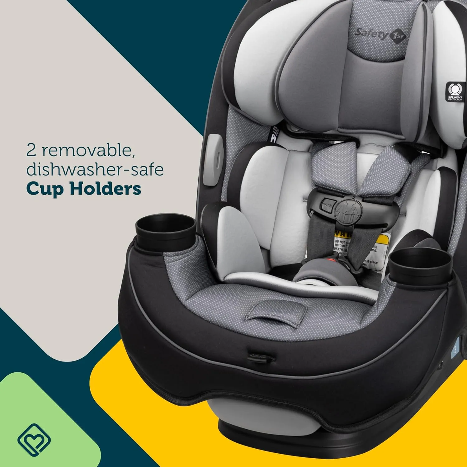 Safety 1st Grow and Go All-in-One Slim Convertible Car Seat, Rear Facing, 5-40 lbs, Forward Facing (30–65 lbs), High Back Booster Seat 40-100 pounds, Carbon Ink