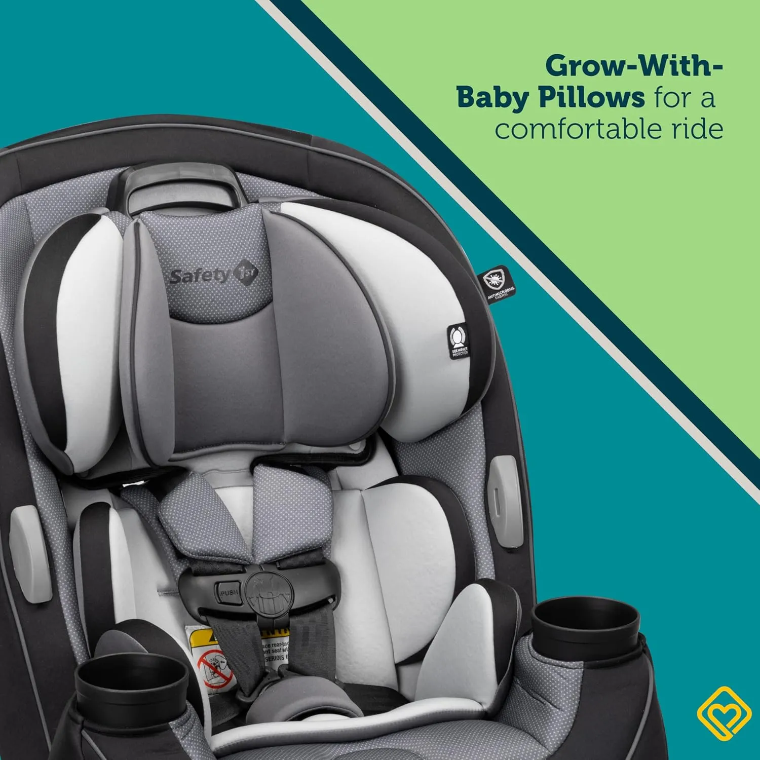 Safety 1st Grow and Go All-in-One Slim Convertible Car Seat, Rear Facing, 5-40 lbs, Forward Facing (30–65 lbs), High Back Booster Seat 40-100 pounds, Carbon Ink