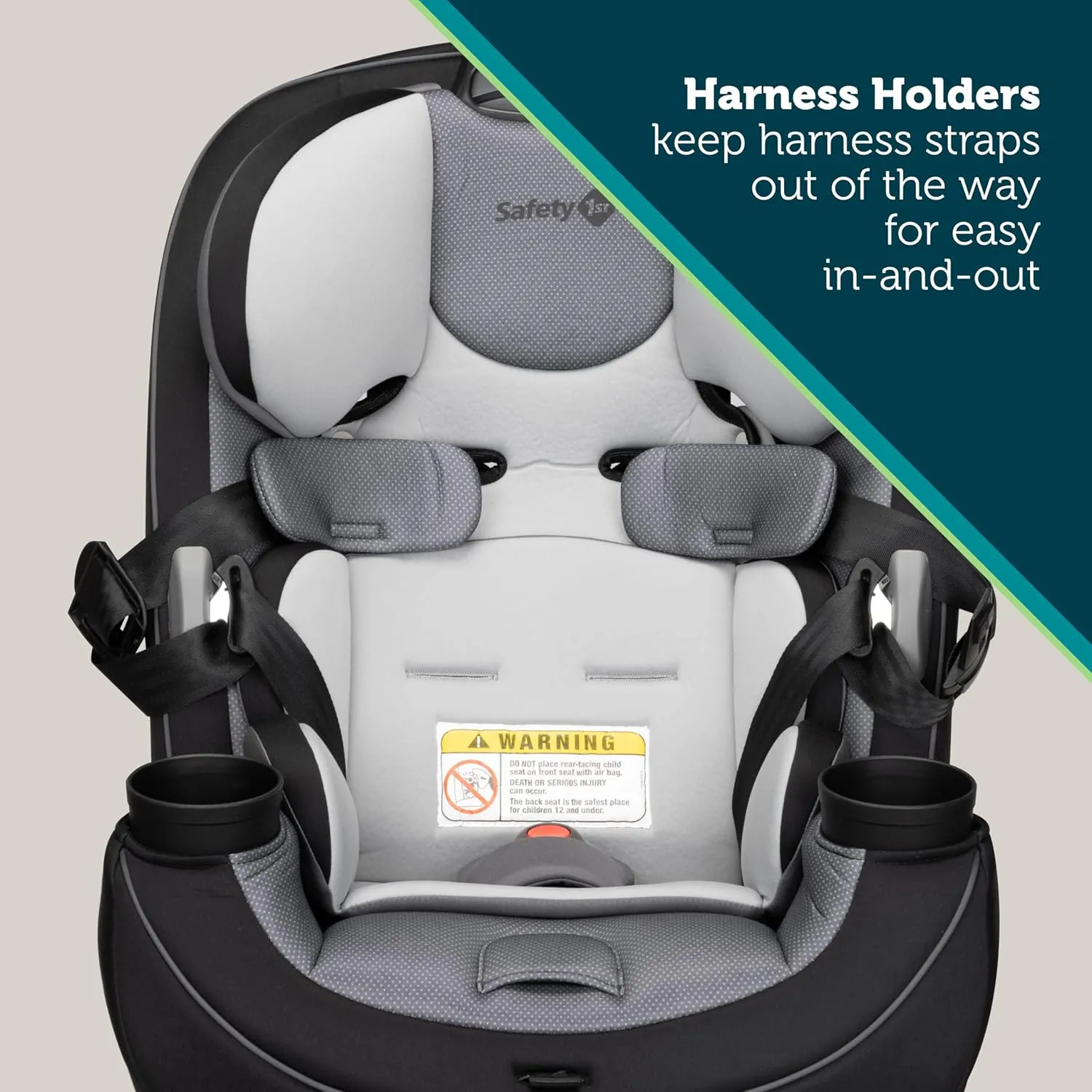 Safety 1st Grow and Go All-in-One Slim Convertible Car Seat, Rear Facing, 5-40 lbs, Forward Facing (30–65 lbs), High Back Booster Seat 40-100 pounds, Carbon Ink