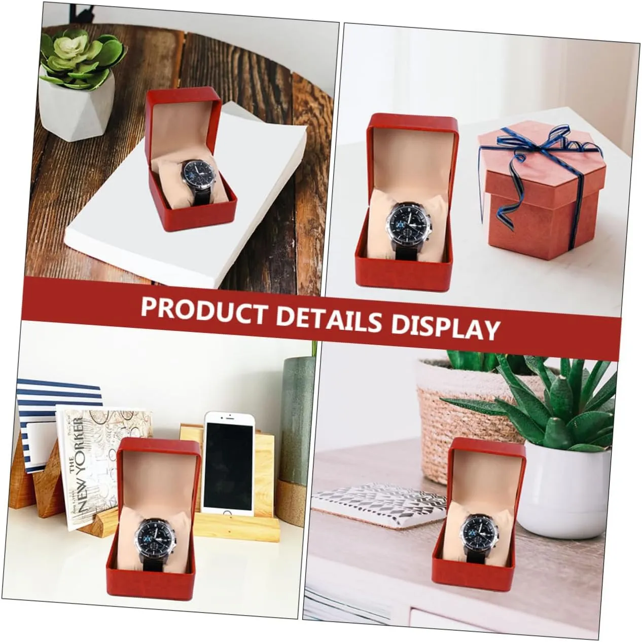 SAFIGLE Classic Watch Collection Box Pu Leather Watch Storage Case Elegant Design