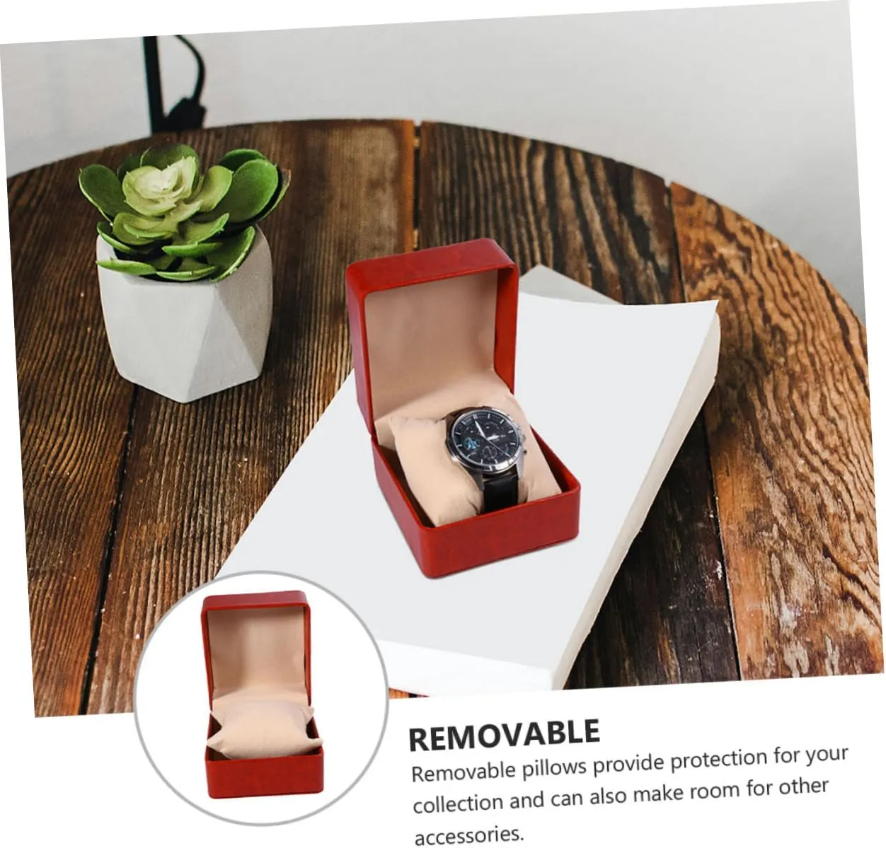 SAFIGLE Classic Watch Collection Box Pu Leather Watch Storage Case Elegant Design