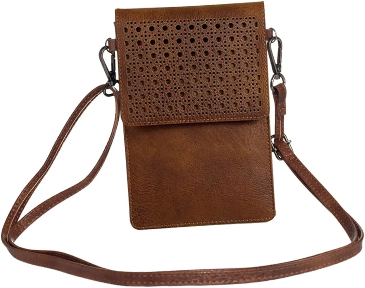 SAFIGLE Phone Bag for Women Cell Phone Purse Touch Screen Casual Crossbody Bag Deep Brown