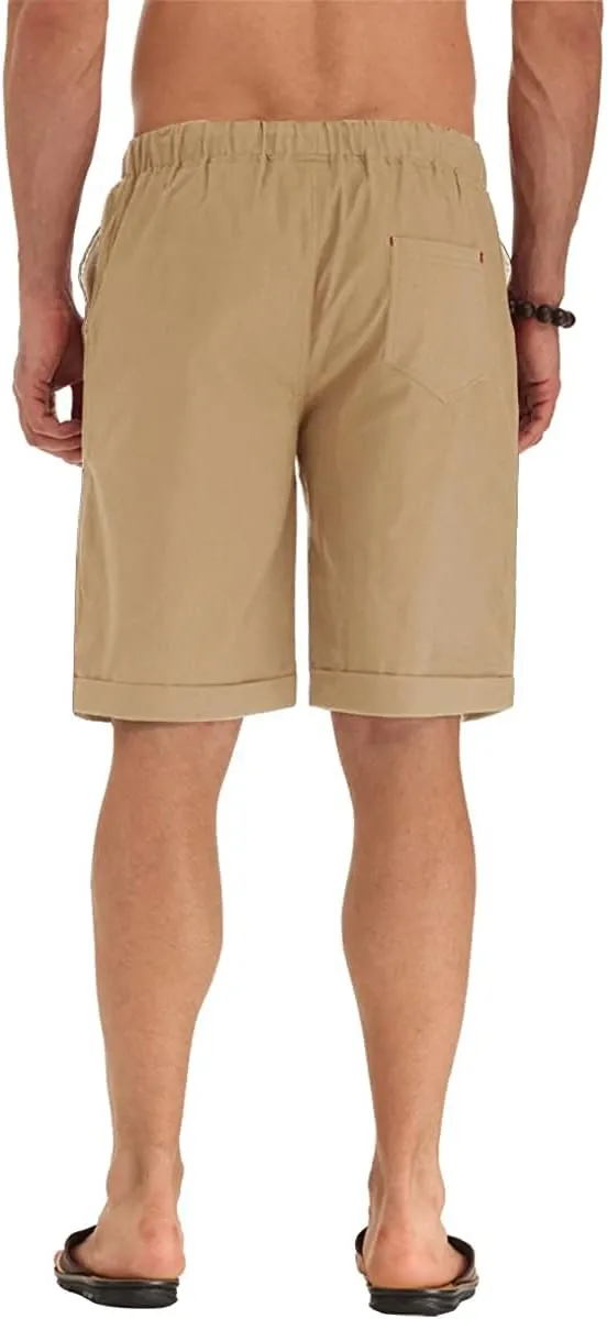 Sailwind Men’s Linen Shorts Casual Drawstring Summer Beach Shorts