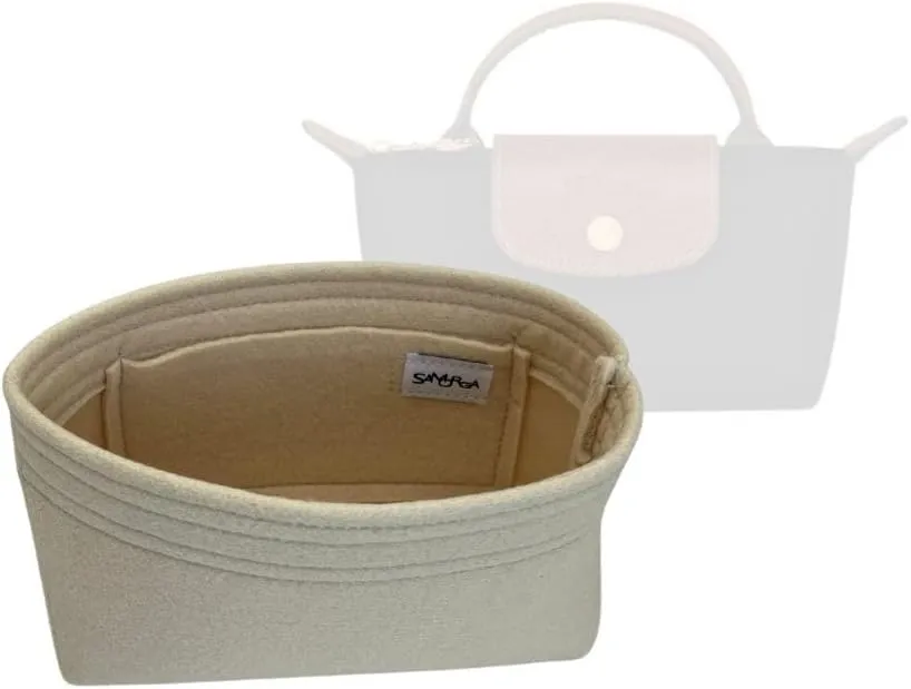 SAMORGA (17-16/ Long-Handle-Pouch Bag Organizer for Le Pliage Original Handle Pouch Bag Organizer Insert Innerbag