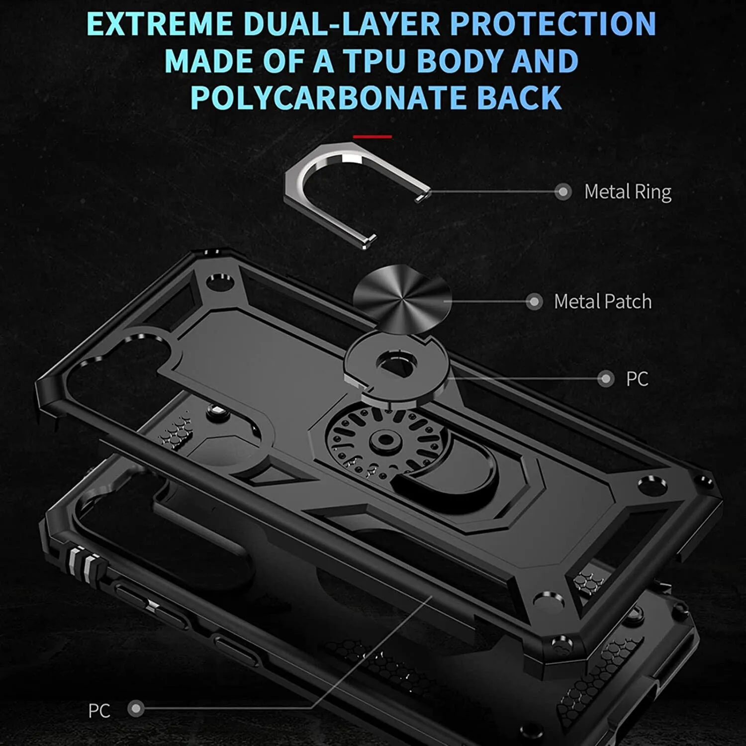 Samsung Galaxy S23  Plus Case,Kickstand Phone Cover & Glass Screen Protector