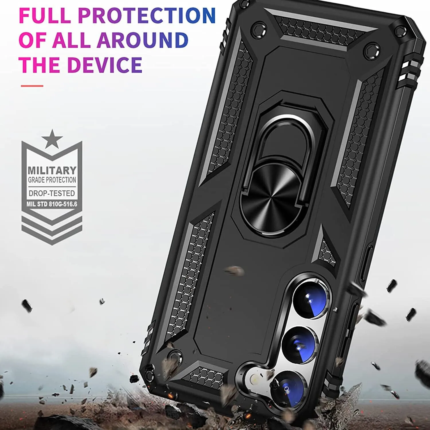 Samsung Galaxy S23  Plus Case,Kickstand Phone Cover & Glass Screen Protector