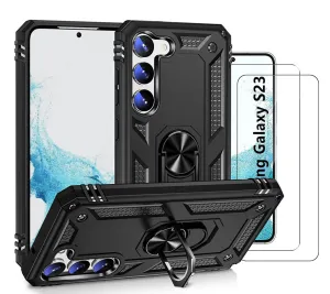 Samsung Galaxy S23  Plus Case,Kickstand Phone Cover & Glass Screen Protector