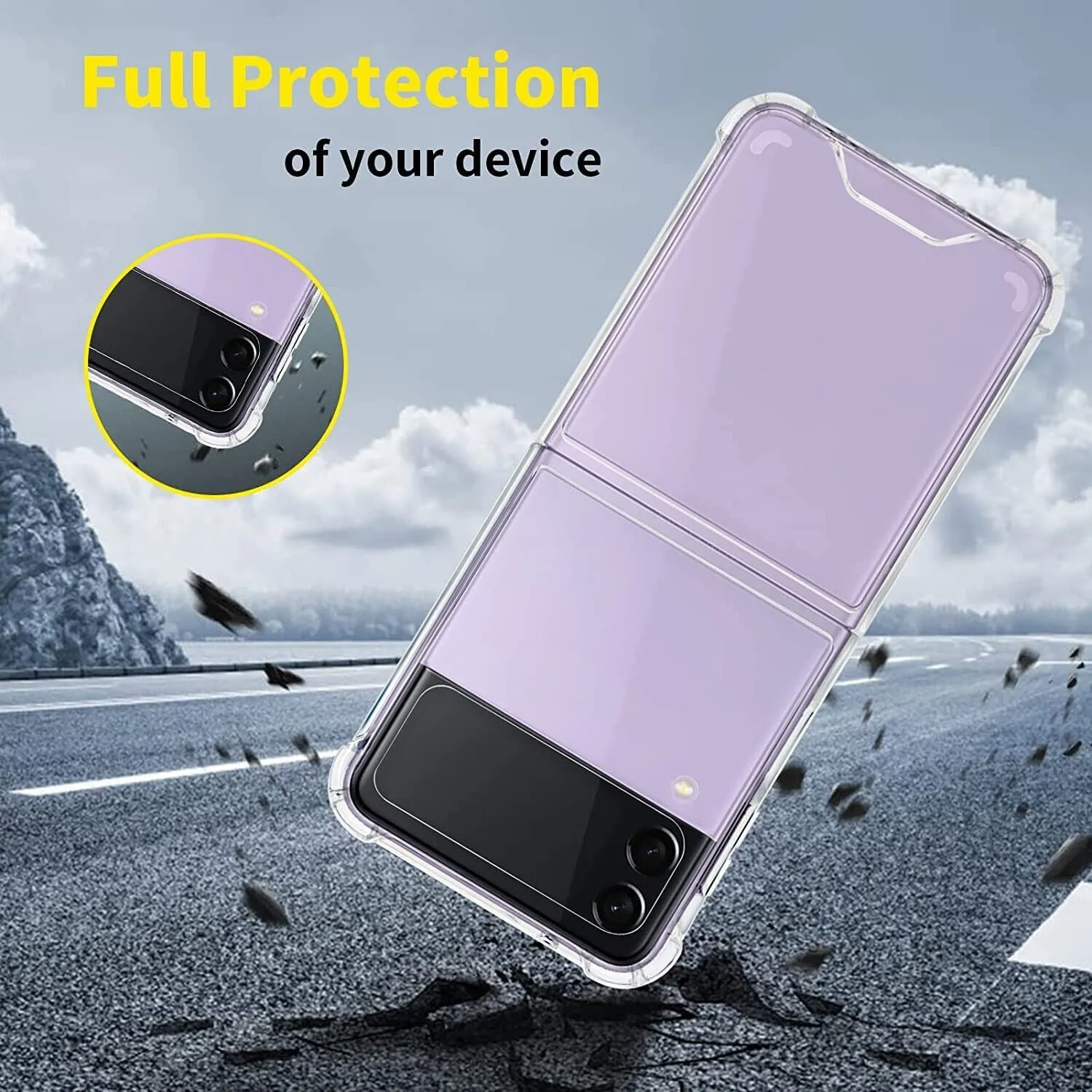 Samsung Galaxy Z Flip 4 Case Clear Silicone Slim Shockproof Gel Hard Cover