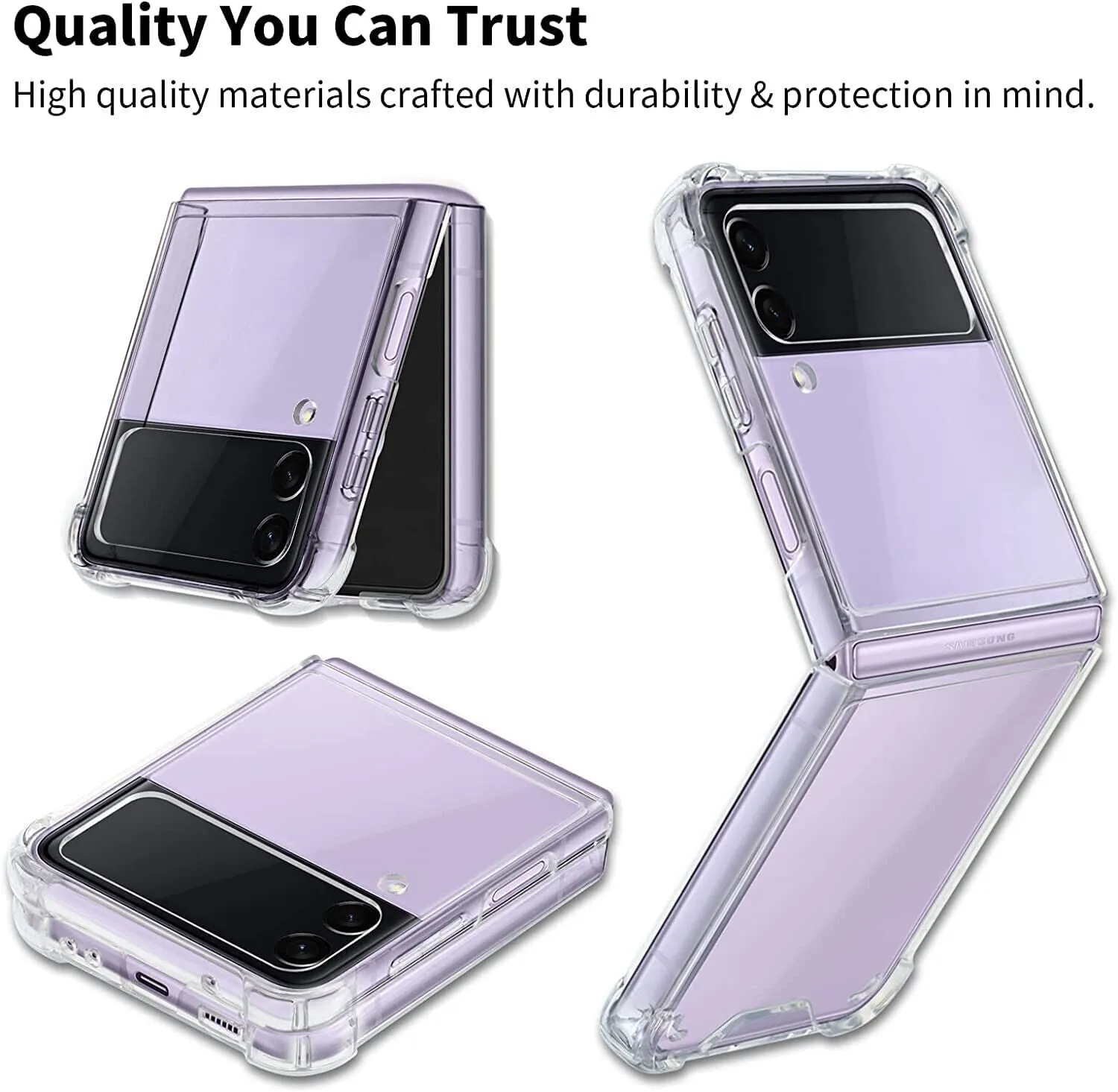 Samsung Galaxy Z Flip 4 Case Clear Silicone Slim Shockproof Gel Hard Cover