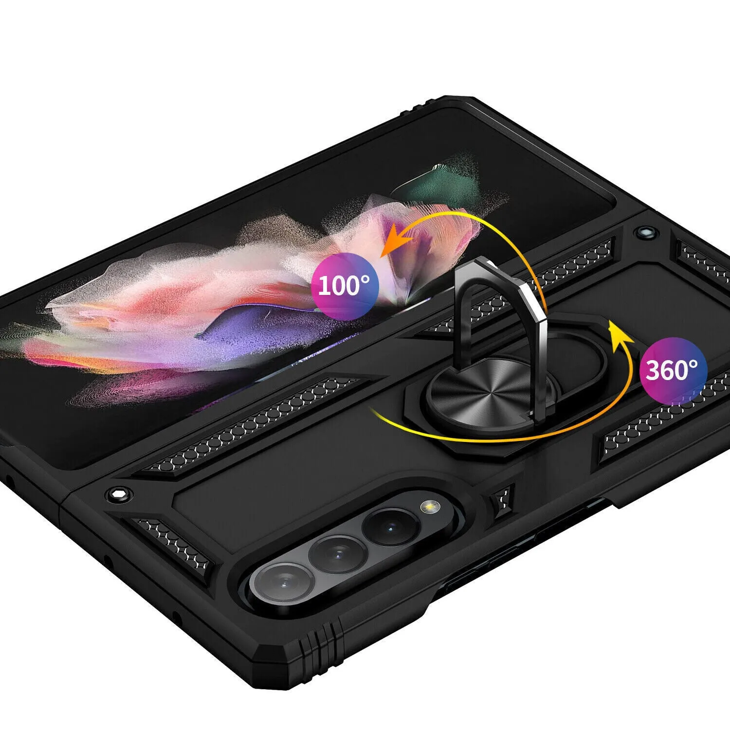 Samsung Galaxy Z Fold 4 Case Kickstand Shockproof Ring Cover