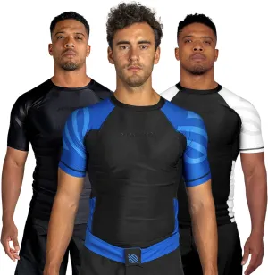Sanabul Essential Short Sleeve Rash Guard MMA BJJ Wrestling Grappling Jiu Jitsu