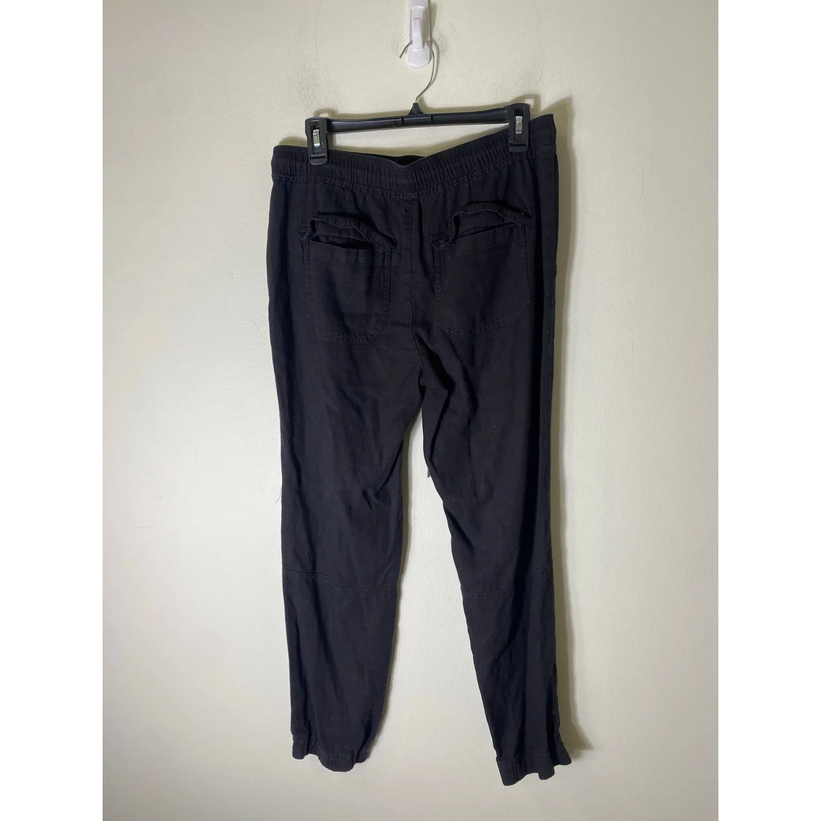 Sanctuary Black Linen Joggers Sz L