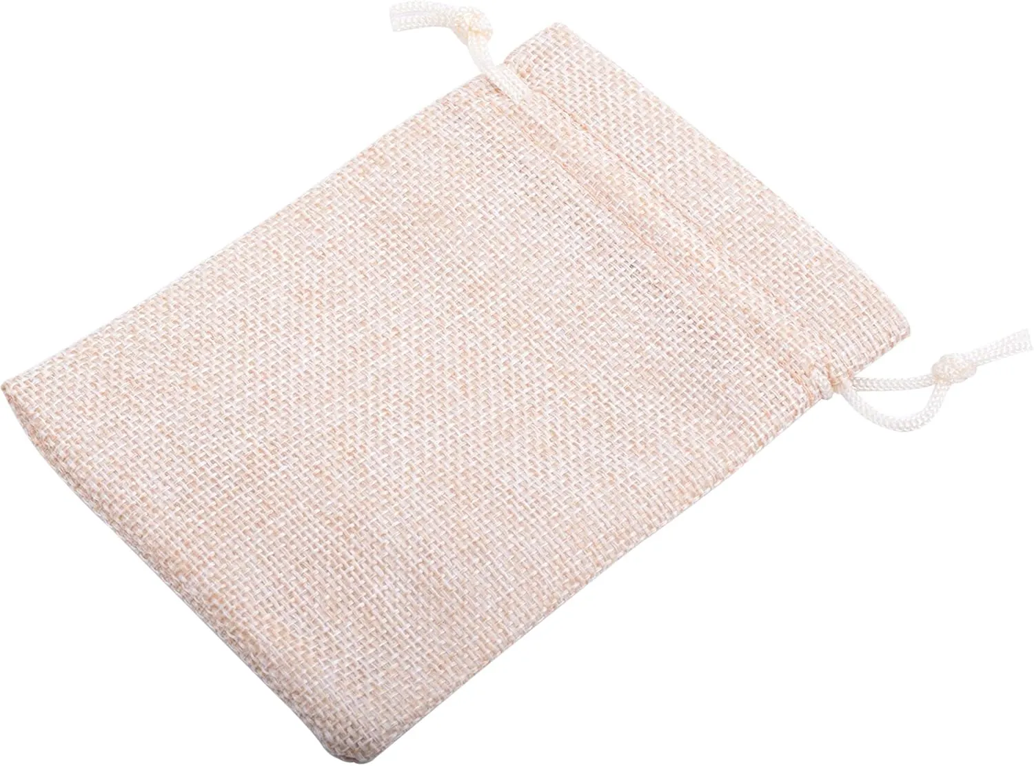 Sansam 50pcs 4.0X5.60 Inch Drawstring Burlap Gift Bags, Jute Jewellery Pouches, Small Cream Lining Burlap Favor Sacks For Herb, Spices, Jute Treat Bags for Christmas, Wedding, Party