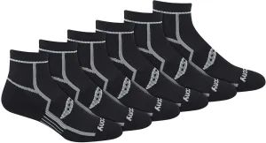 Saucony Men's RunDry Bolt Performance Quarter Socks, Available in L-XL (6, 12 Pairs)