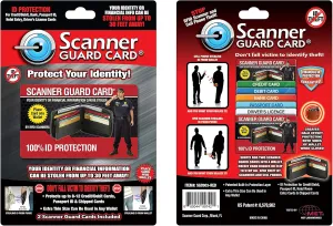 Scanner Guard RFID Blocking Card - Credit Card Protector Patented Lab Tested Identity Protection, As Seen On QVC, Protects Card Info From Being Stolen - Insert Into Wallet for Instant Protection