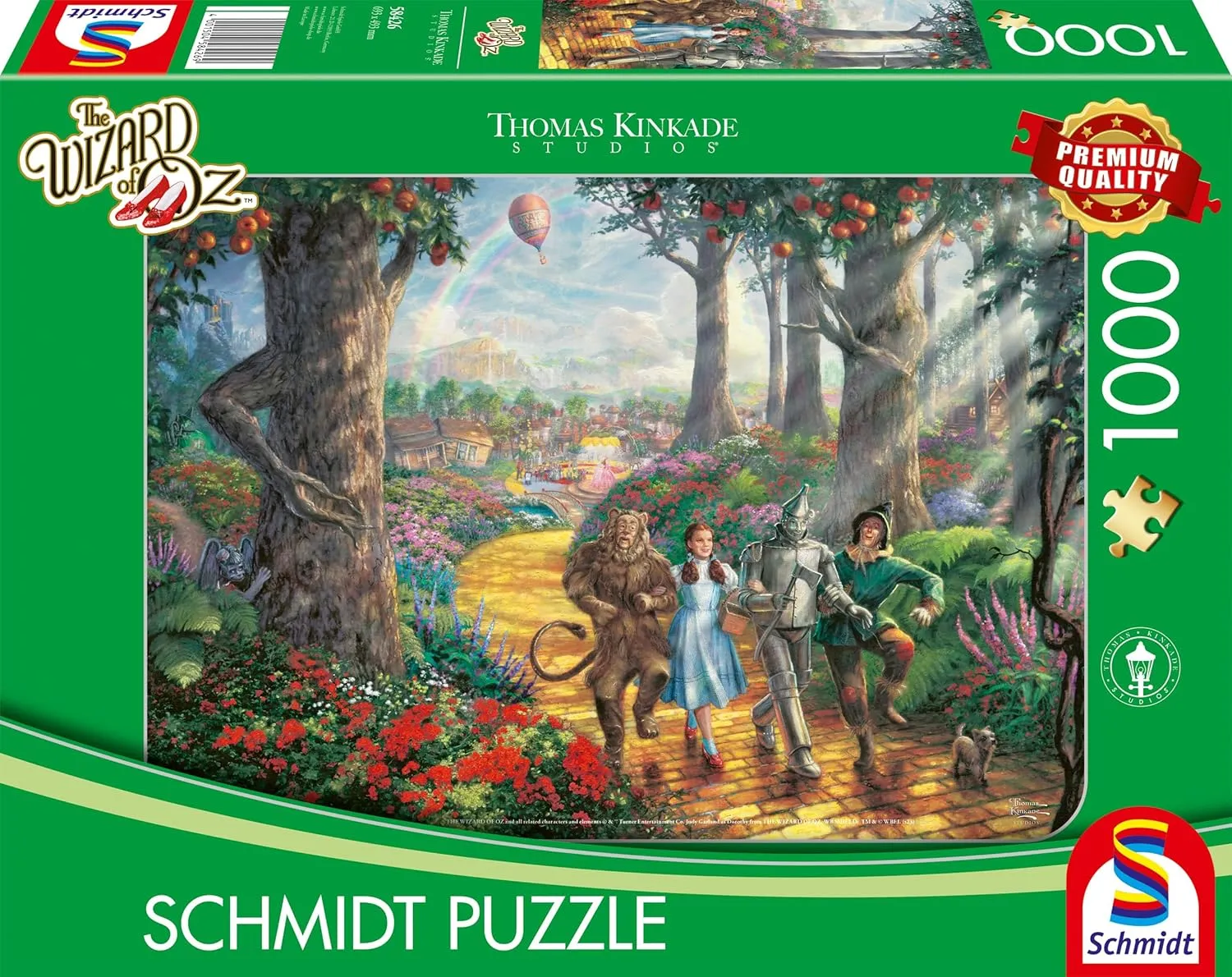 Schmidt Spiele 58426 Thomas Kinkade, Warner, Wizard of Oz, Follow The Yellow Brick Road, 1000 Piece Jigsaw Puzzle