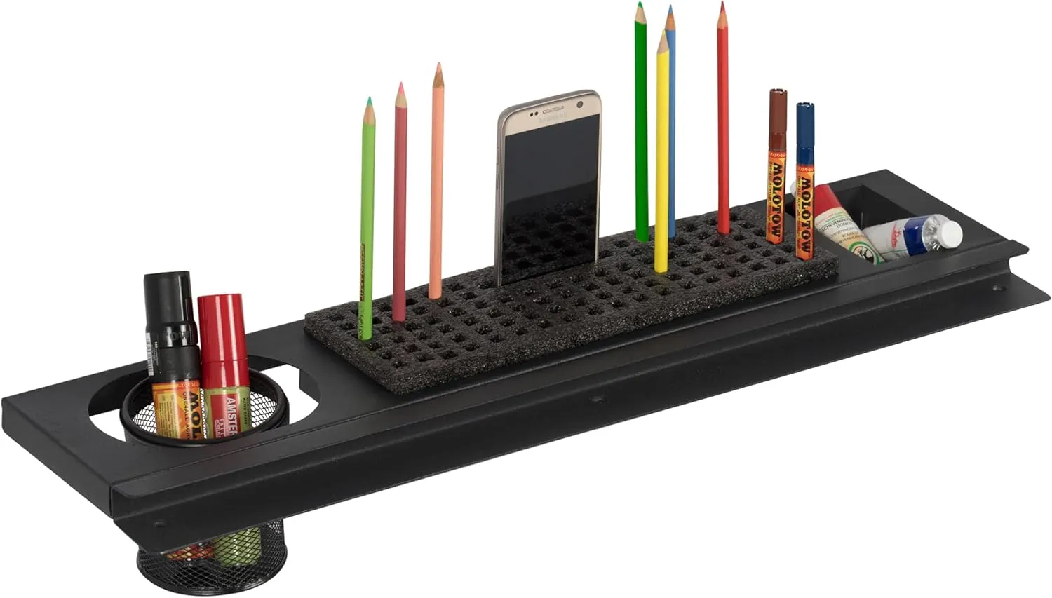SD STUDIO DESIGNS Modern Premier Metal Tray for Art/Craft Table, 24 Inch, Black