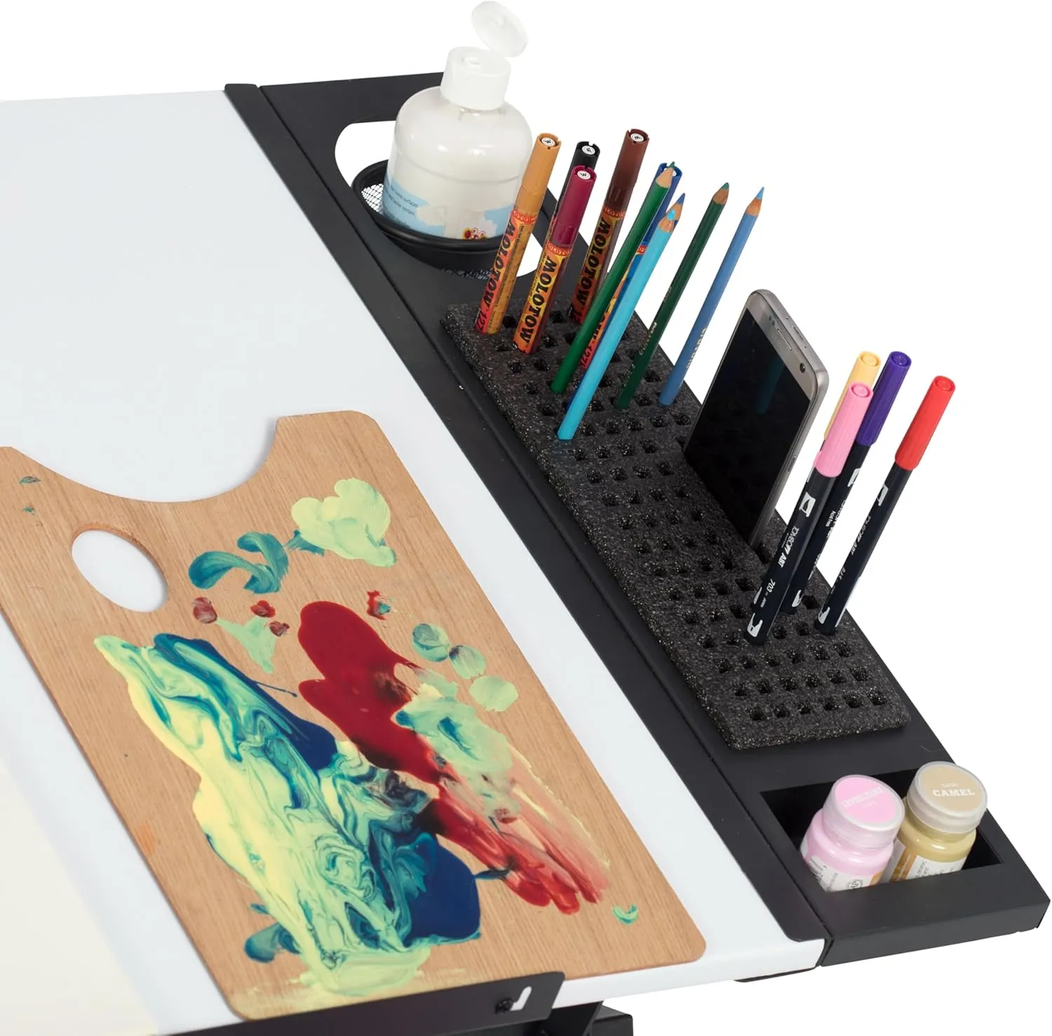 SD STUDIO DESIGNS Modern Premier Metal Tray for Art/Craft Table, 24 Inch, Black