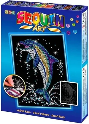 Sequin Art Blue, Dolphin, Sparkling Arts and Crafts Picture Kit; Creative Crafts for Adults and Kids