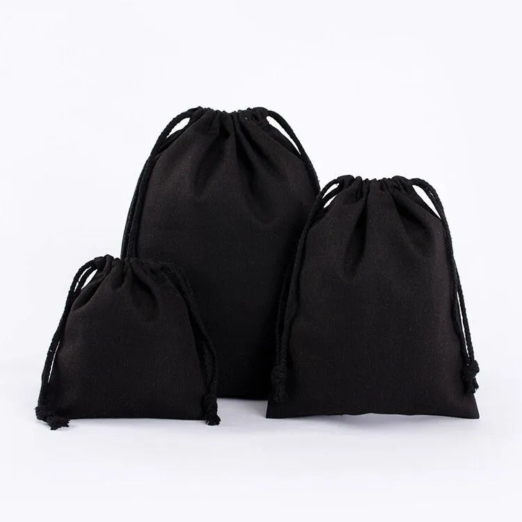 Set of 20,30,50,200 Black Dust Bags,Black Muslin bag,Jewelry Bag Bulk,Custom logo bag,Muslin bag bulk,Cotton drawstring bag,dust bag bulk