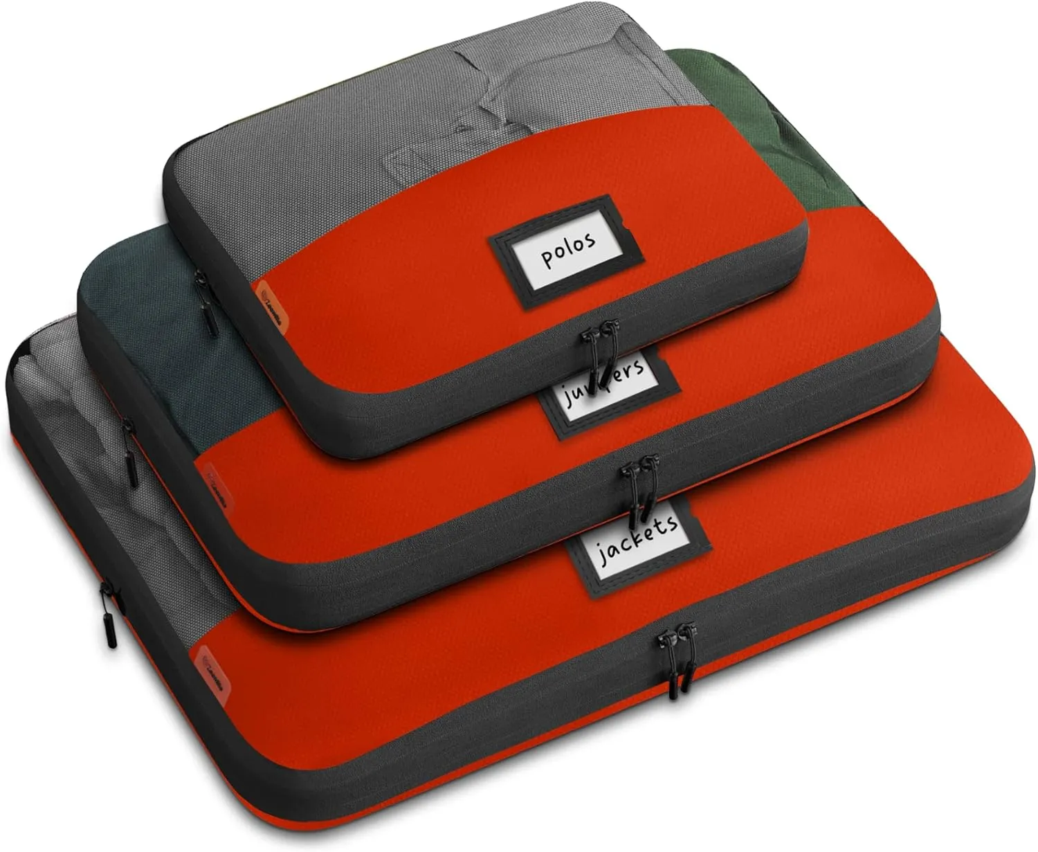 Set of 3 Durable Compression Packing Cubes Travel Organizer for Suitcases Made from Recycled Plastic Bottles, Featuring Double Zippers for Hassle-Free Packing Travel Essentials