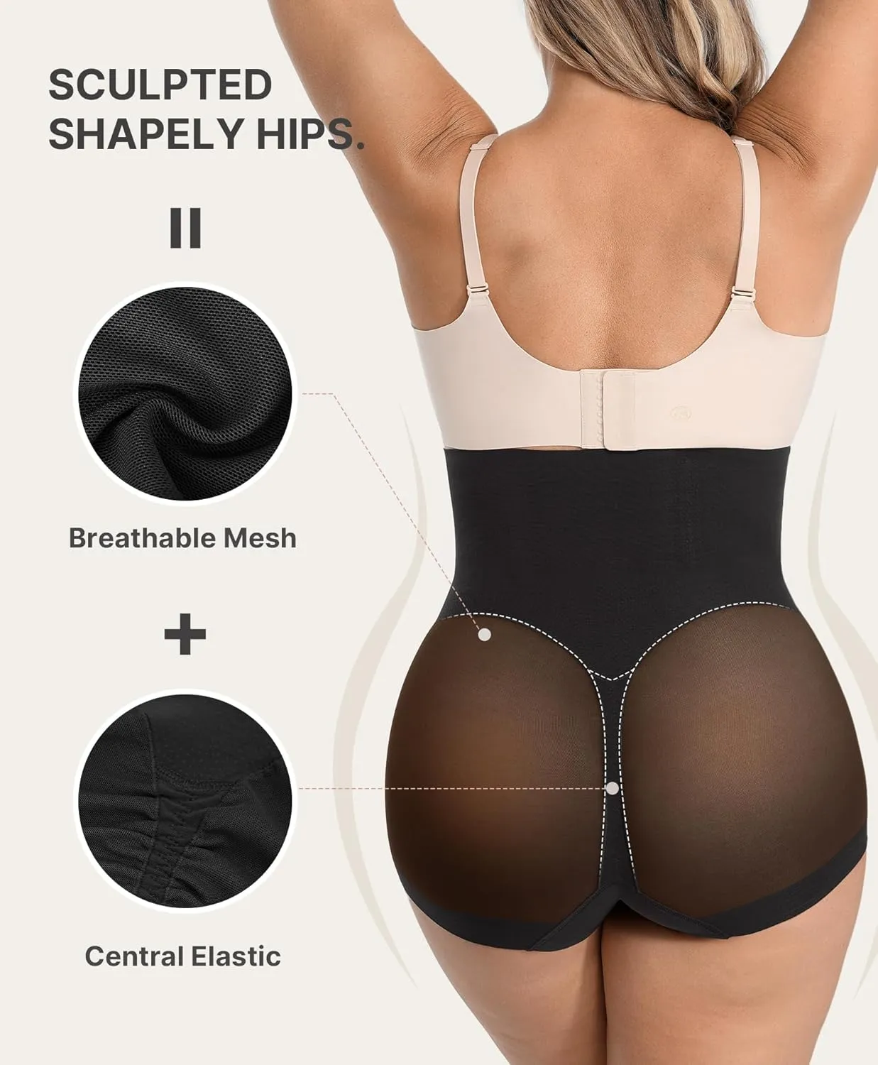 SHAPELLX Women's Shapewear Panties Tummy Control Underwear High Waist Body Shaper Breathable Compression Briefs Girdle