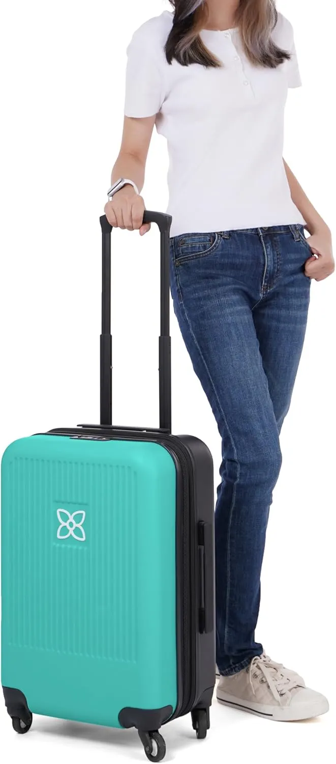 Sherpani Meridian, 22 Inch Carry On Luggage Airline Approved, Rolling Hardside Suitcase 22x14x9, Travel Luggage for Women, Expandable Suitcase, Travel Gift for Mothers Day 2025 (Caribe)