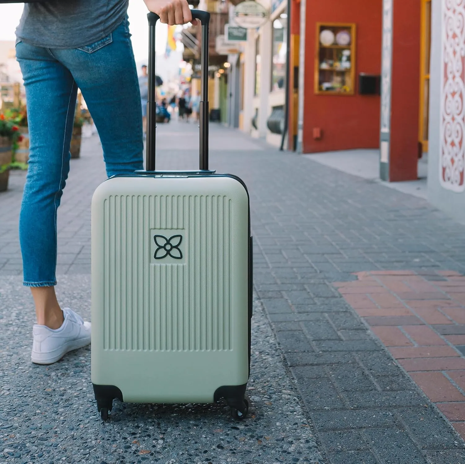 Sherpani Meridian, 22 Inch Carry On Luggage Airline Approved, Rolling Hardside Suitcase 22x14x9, Travel Luggage for Women, Expandable Suitcase, Travel Gift for Mothers Day 2025 (Sage)