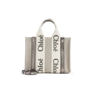 Shiny Grey Linen Woody Bag
