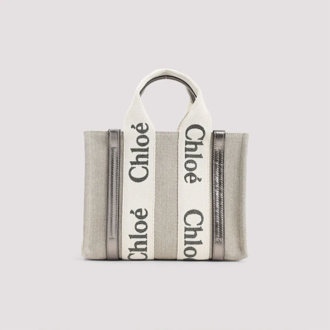 Shiny Grey Linen Woody Bag