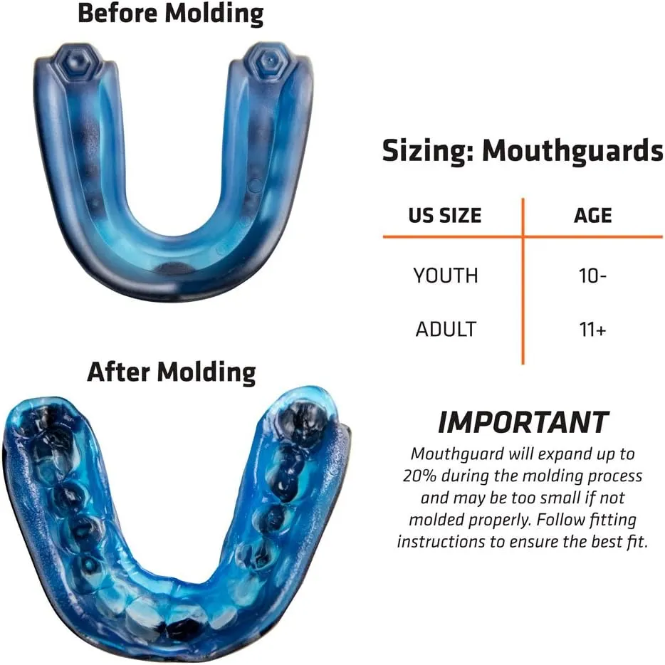 Shock Doctor Mouth Guard Football, Sports Mouth Guard with Convertible Helmet Strap