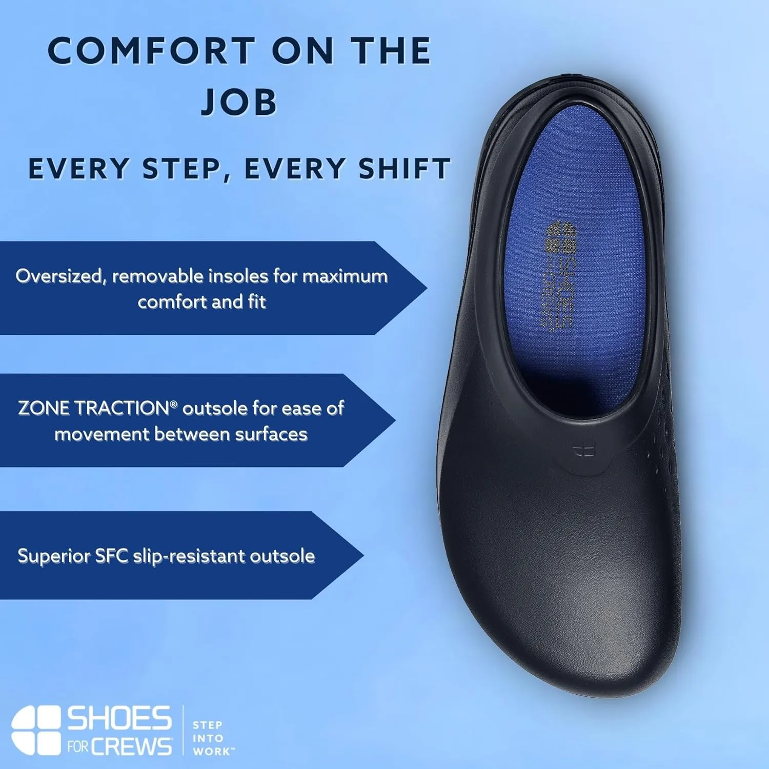 Shoes for Crews Radium, Men's, Women's, Unisex Slip Resistant Work Clogs, Water Resistant