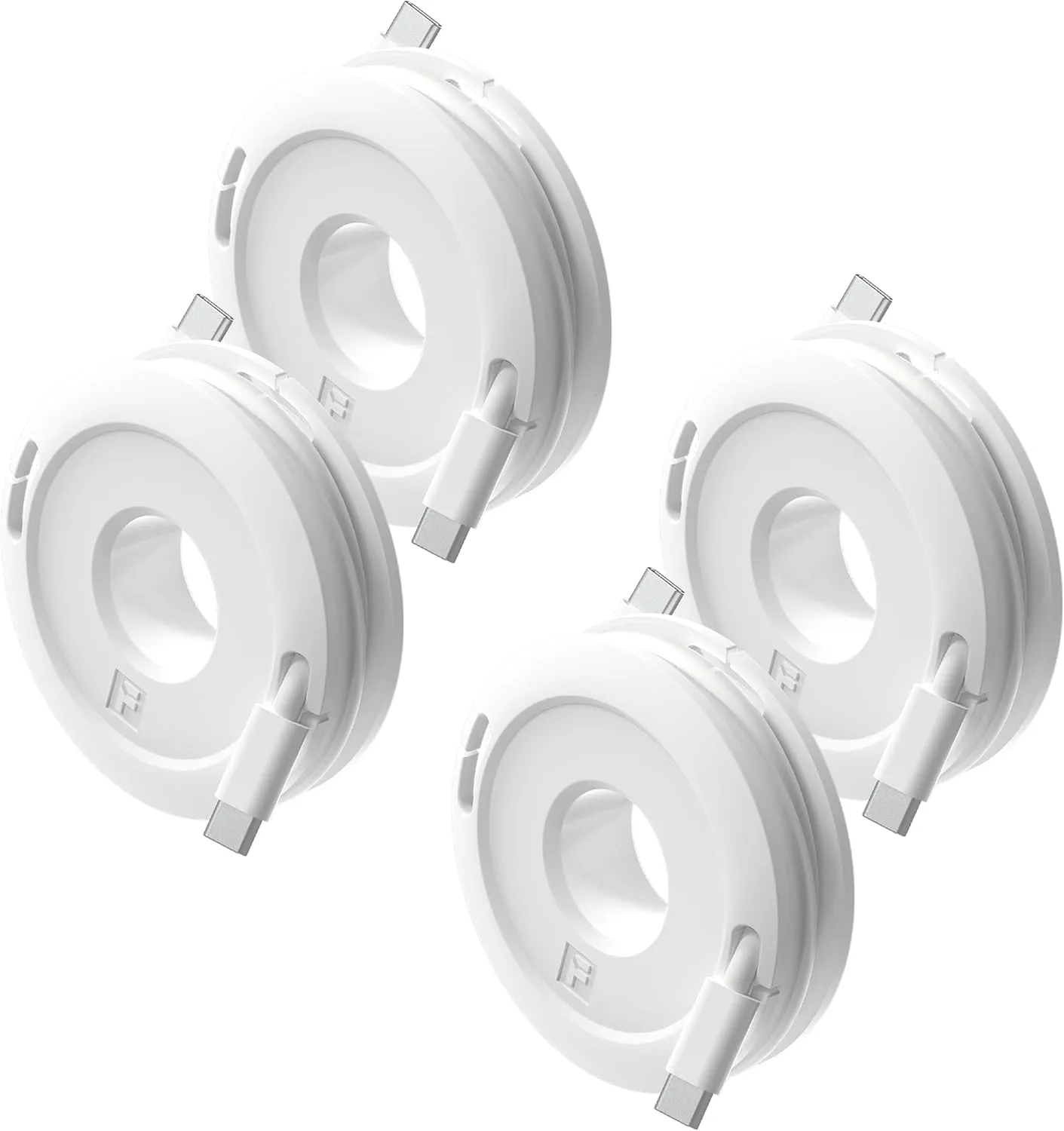 Side Winder Mini and Max Headphone, Earbud and Charging Cable Winder and Organizer Perfect for Wrapping Earbuds and Cords for Travel and Organization 4-Pack (White, Max)