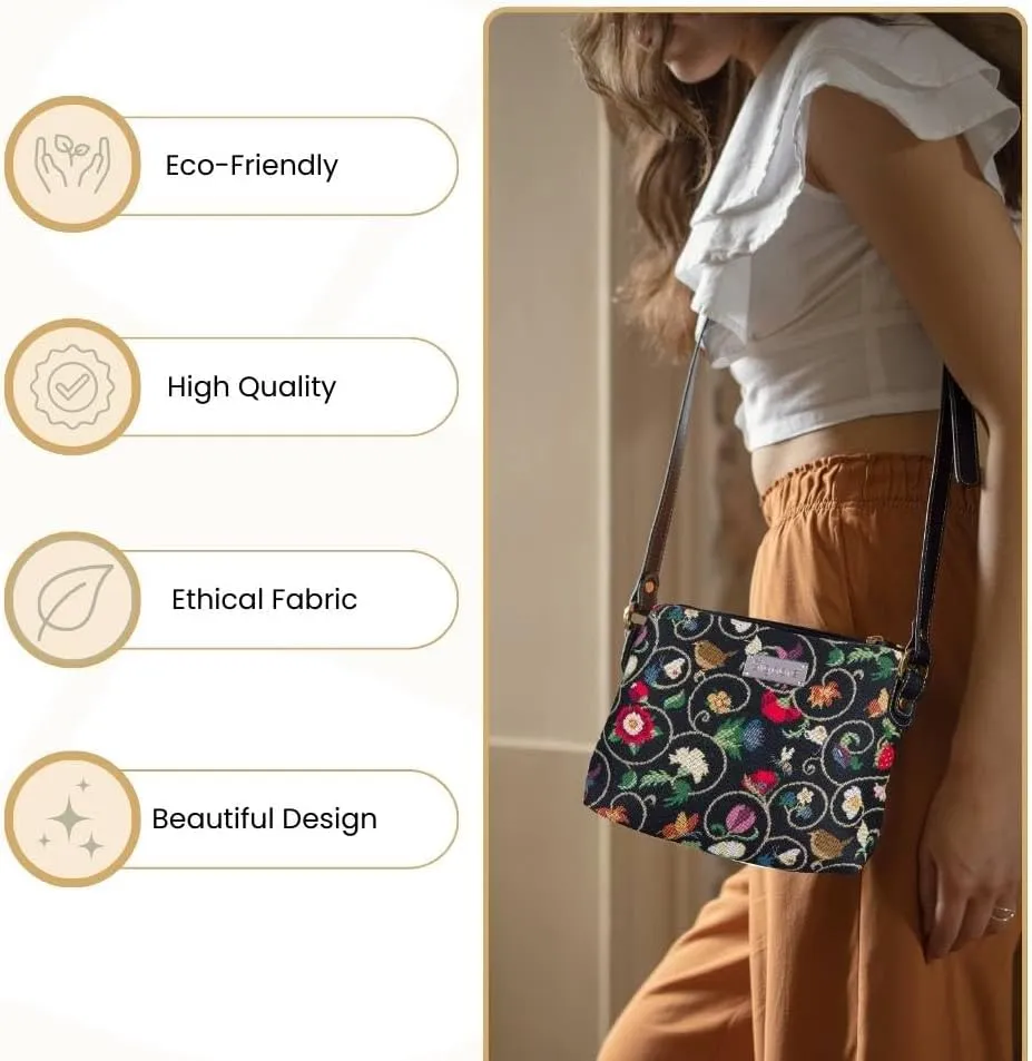 Signare Tapestry Crossbody Bag Sling Shoulder Purse for Women