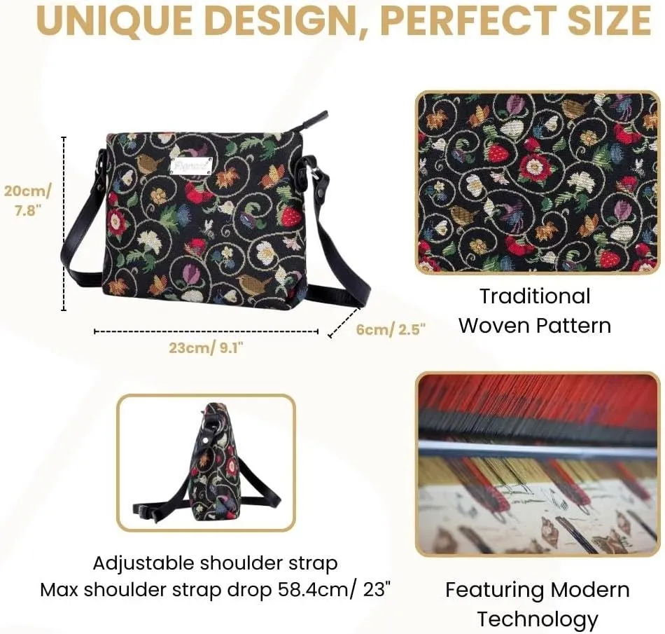 Signare Tapestry Crossbody Bag Sling Shoulder Purse for Women