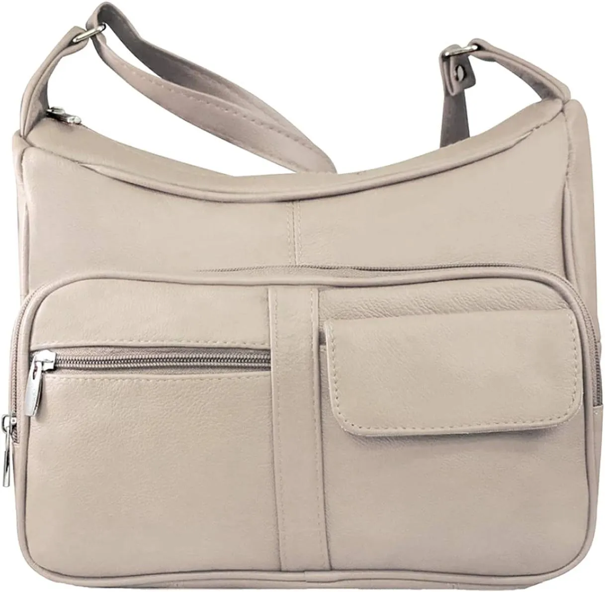 SILVERFEVER Medium Leather Handbag | Ladies Shoulder Bag | Organizer w Built in Wallet