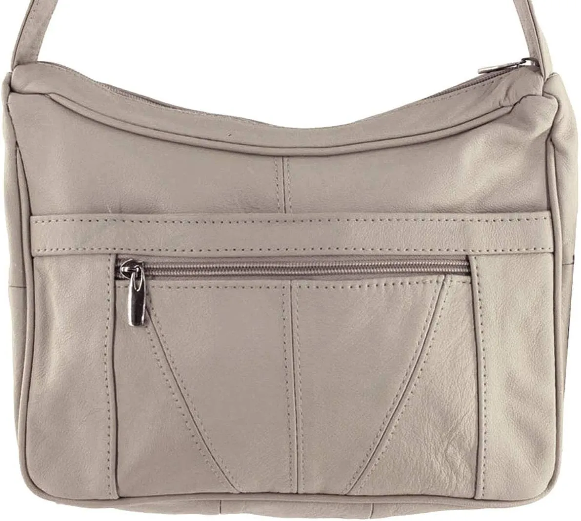 SILVERFEVER Medium Leather Handbag | Ladies Shoulder Bag | Organizer w Built in Wallet