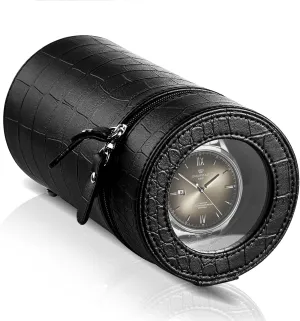Single Watch Winder for Automatic Watches – Silent Motor, Battery and AC Adapter Powered, 2 Rotating Modes, Portable Watch Winders with Acrylic Window – Automatic Watch Winder Box for Men & Women