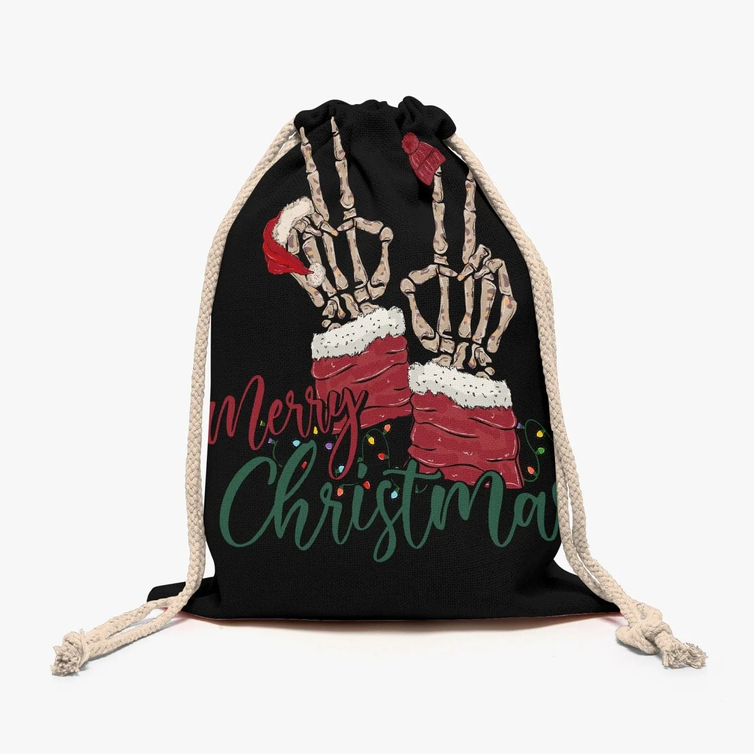 Skull Merry Christmas Linen Bag