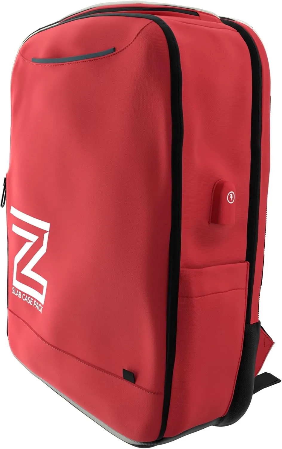 Slab Case Backpack with Slab Case 2GO Graded Card Case; Fits PSA, BGS, HGA, SGC, and CSG Graded Card Slabs; Ideal Travel Storage Solution; (Red)