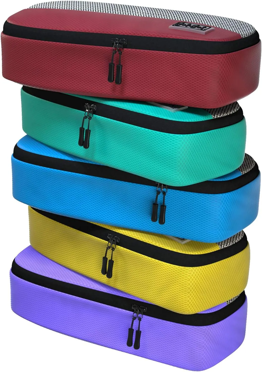 Slim Packing Cubes for Suitcases - 5 Pcs set of Packing Cubes for Travel - Packing Cubes for Carry on Suitcase Organizer Bags - Travel Cubes Travel Organizer Bags for Luggage