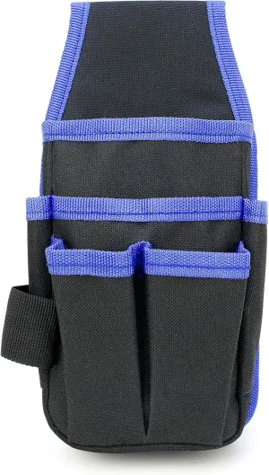Small Canvas Tool Pouch with Adjustable Belt for Electricians, Carpenters, and Mechanics, 6-Pocket Tool Organizer Utility Tool Belt with Handy Hanging Loop, 5x10 Inch