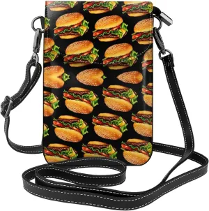 Small Crossbody Bag For Women Hamburger Cheeseburger Pu Leather Cell Phone Purse Wallet With Credit Card Slots