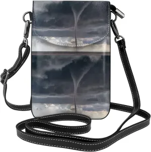 Small Crossbody Bag For Women Tornado Day Storm Chaser Pu Leather Cell Phone Purse Wallet With Credit Card Slots