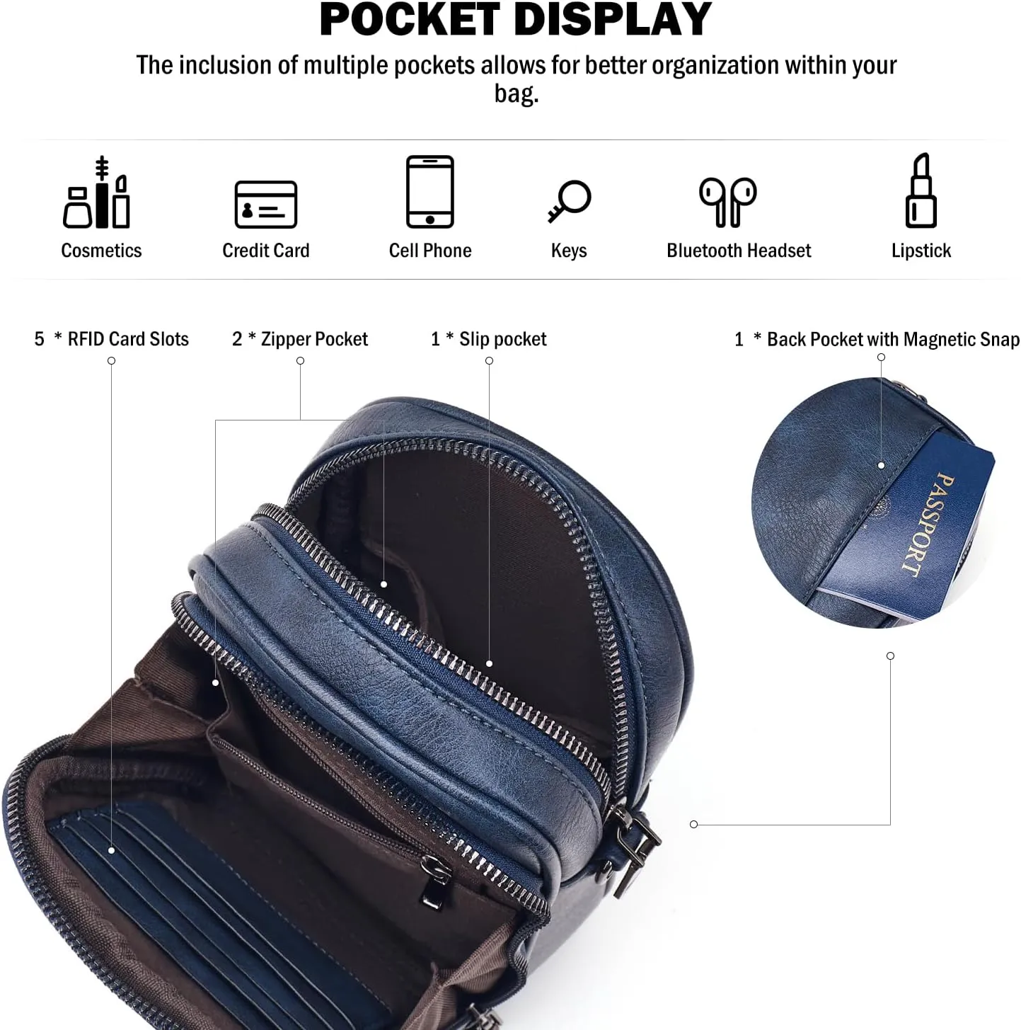 Small Crossbody Bags for Women Trendy,Vegan Leather Cell Phone Purse Crossbody Handbag Purse with Built in Wallet
