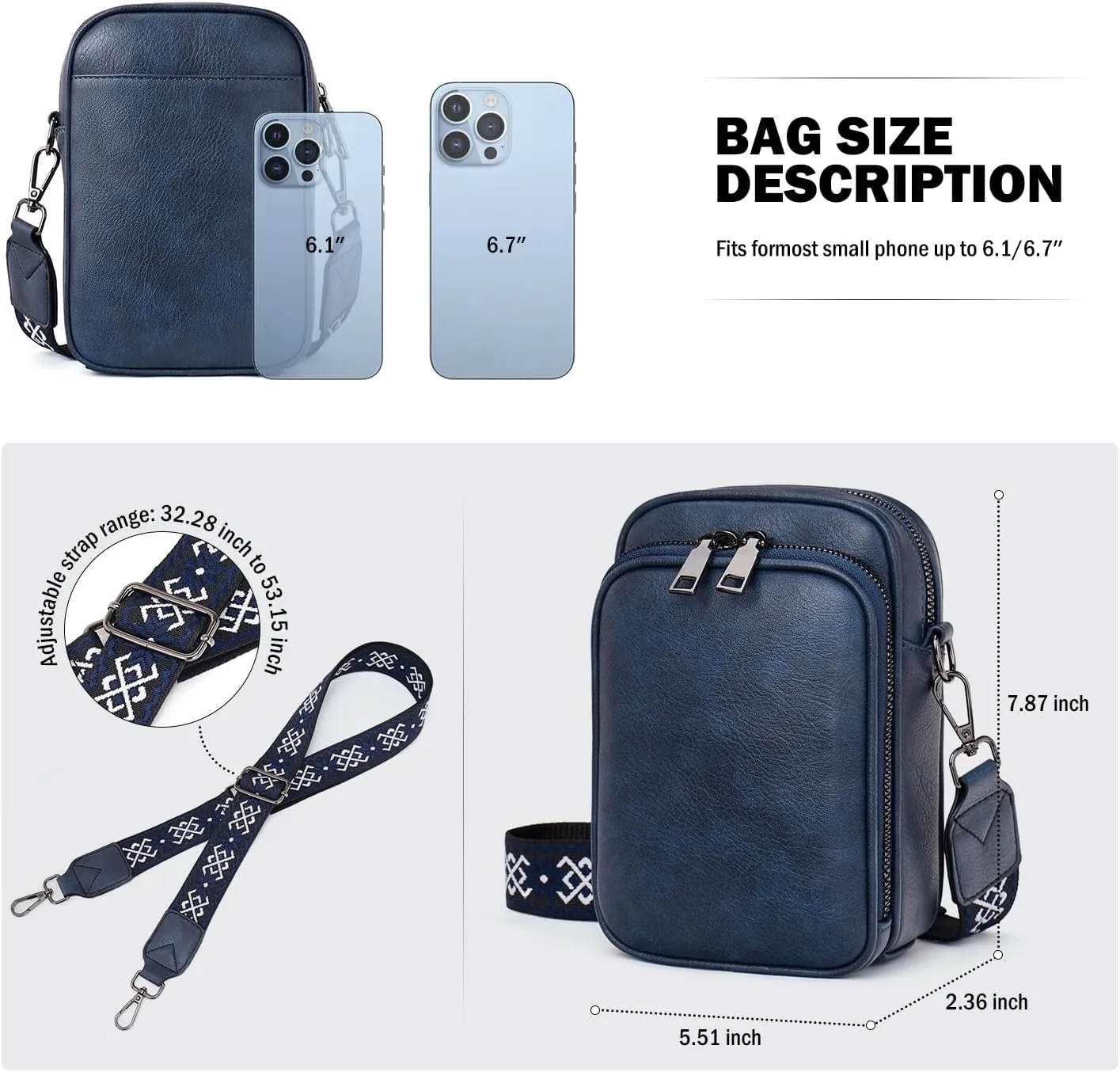 Small Crossbody Bags for Women Trendy,Vegan Leather Cell Phone Purse Crossbody Handbag Purse with Built in Wallet